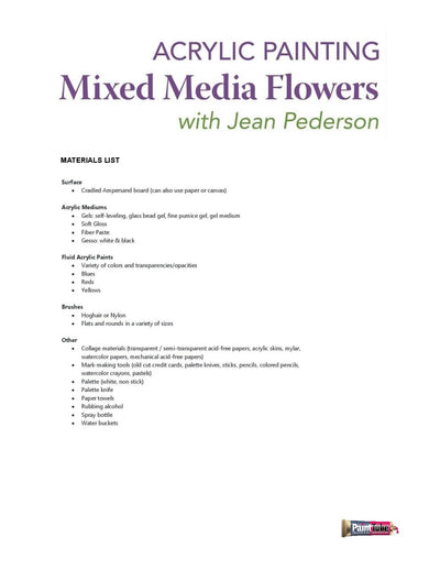 Jean Pederson: Acrylic Painting - Mixed Media Flowers